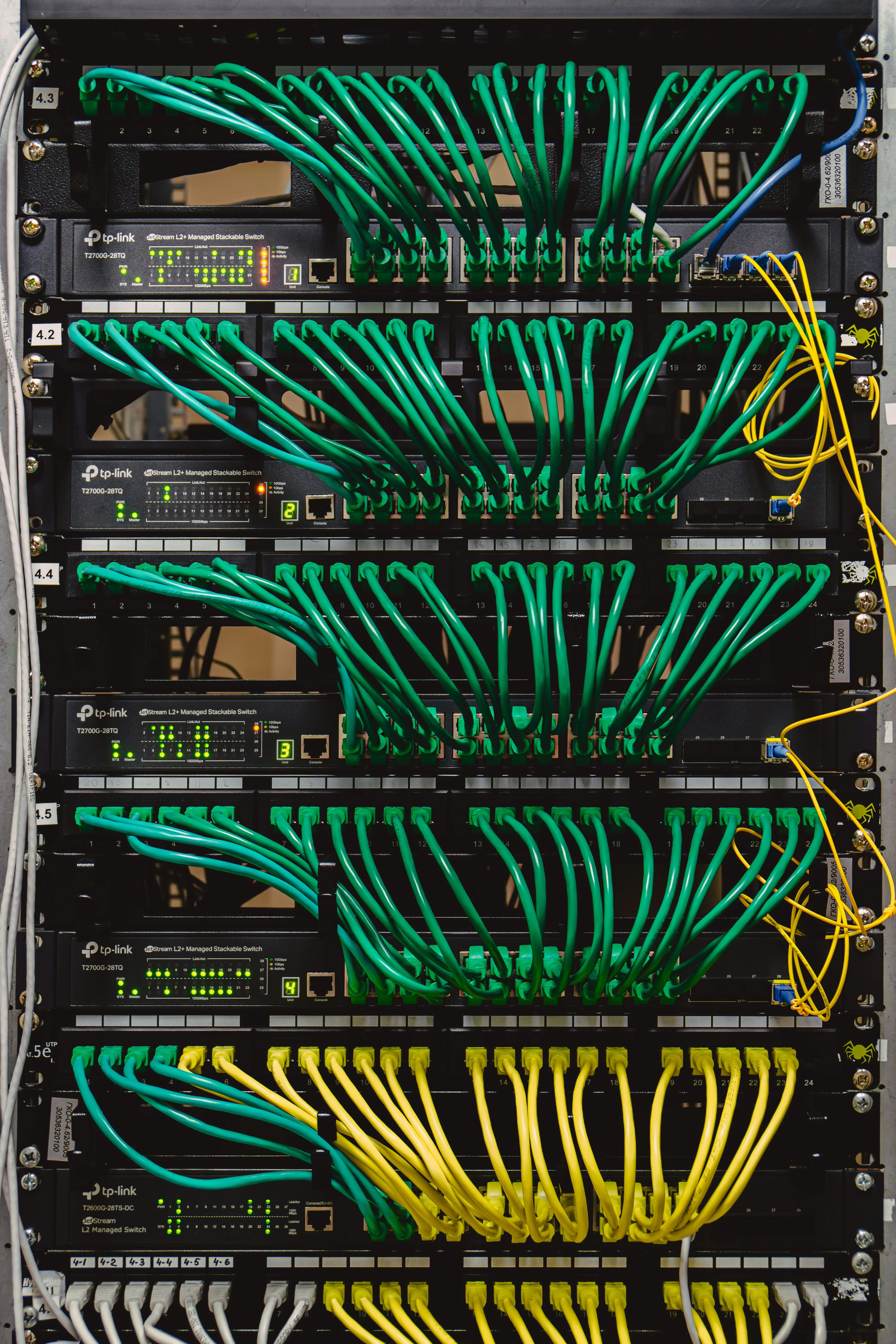 Rows of datacenter server racks
